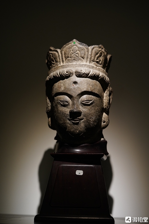 古玩雜項石佛首真品鑒賞圖