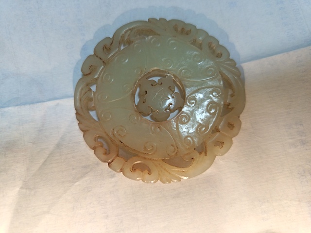 古玩玉器清代玉轉心佩真品鑒賞圖