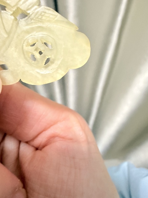 古玩玉器清代玉蝴蝶帽花真品鑒賞圖