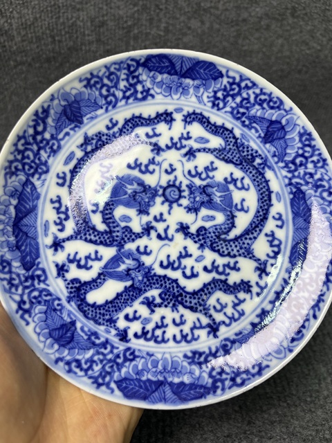 古玩陶瓷青花龍紋盤拍賣，當前價格1188元