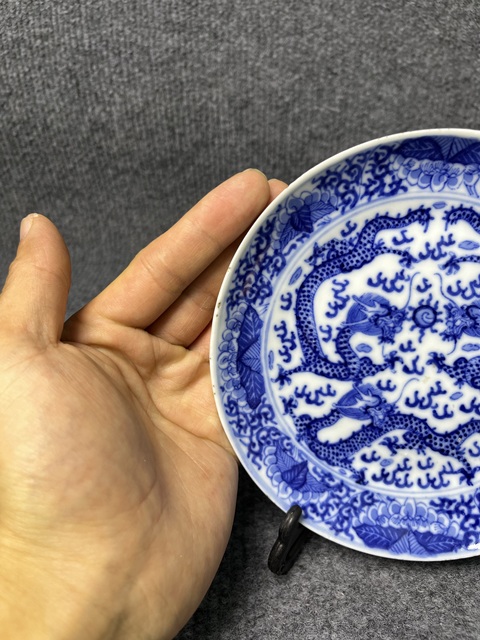 古玩陶瓷青花龍紋盤拍賣，當前價格1188元