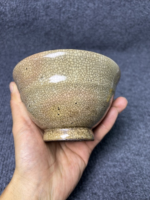 古玩陶瓷哥釉斗笠碗拍賣，當(dāng)前價(jià)格1388元