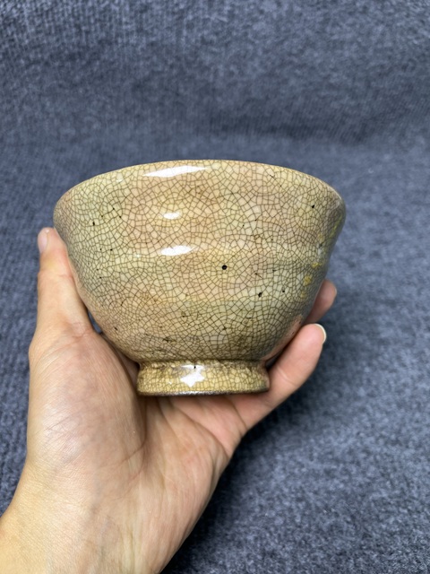 古玩陶瓷哥釉斗笠碗拍賣，當(dāng)前價(jià)格1388元