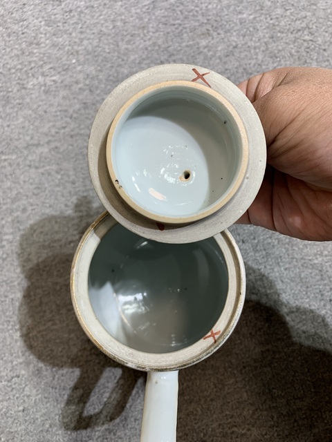 古玩陶瓷粉彩天女散花圖茶壺真品鑒賞圖