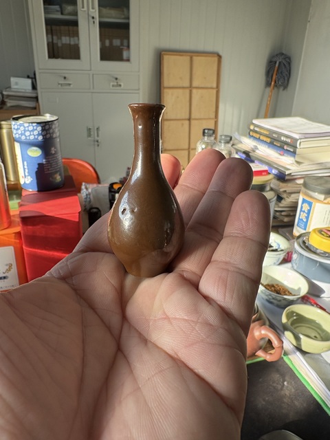 古玩陶瓷紫金釉長頸瓶拍賣，當前價格3866元