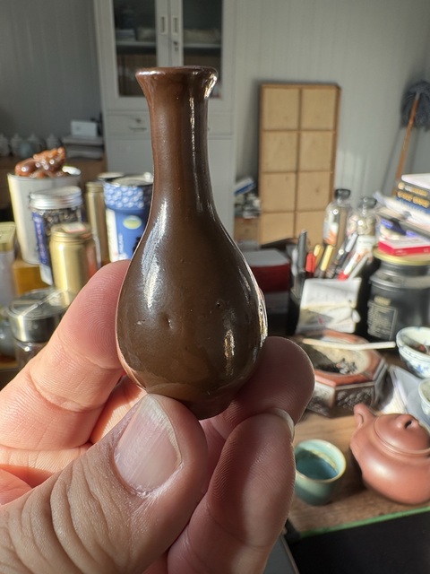 古玩陶瓷紫金釉長頸瓶拍賣，當前價格3866元