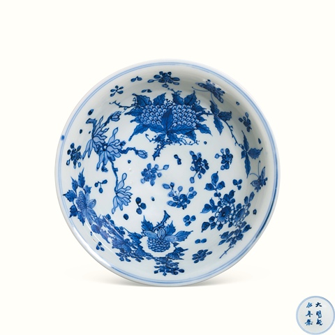 古玩陶瓷明晚期 青花花卉紋碗真品鑒賞圖