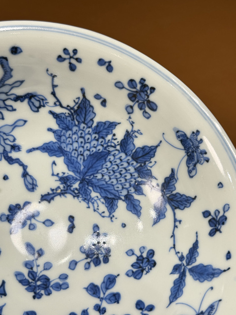 古玩陶瓷明晚期 青花花卉紋碗真品鑒賞圖