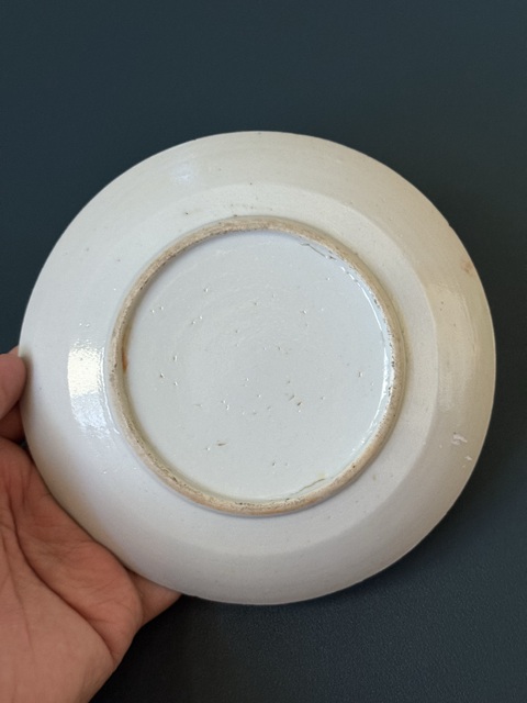 古玩陶瓷人物花鳥廣彩盤真品鑒賞圖