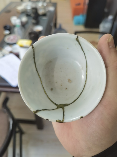 古玩陶瓷青花花卉紋高足杯真品鑒賞圖