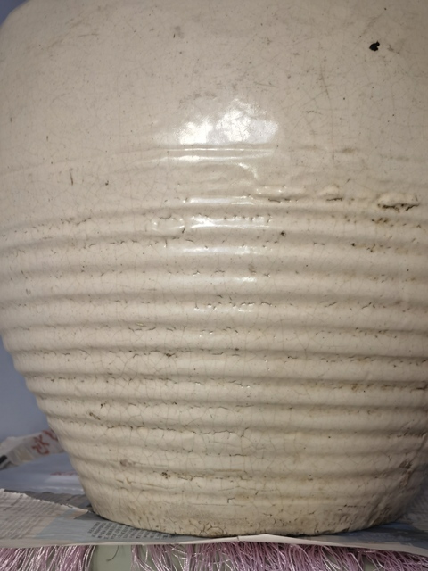 古玩陶瓷磁州窯白釉大罐真品鑒賞圖