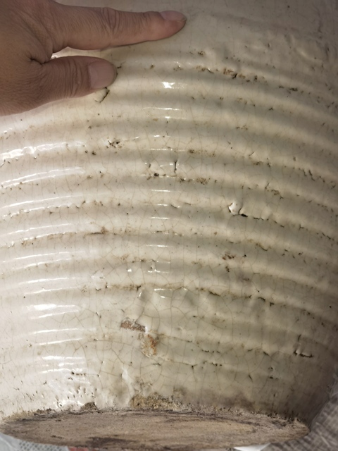 古玩陶瓷磁州窯白釉大罐真品鑒賞圖