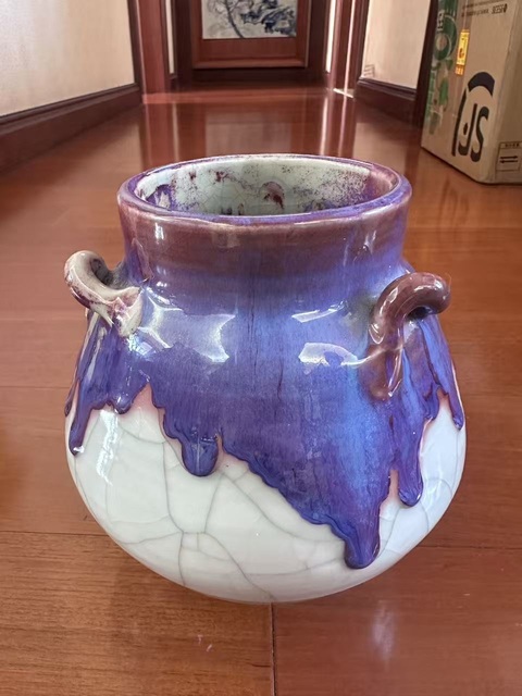 古玩陶瓷創(chuàng)匯·窯變釉魚簍尊 真品鑒賞圖