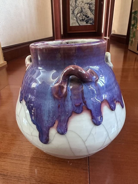 古玩陶瓷創(chuàng)匯·窯變釉魚簍尊 真品鑒賞圖