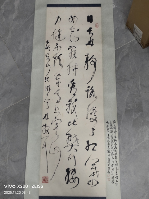 古玩字畫林散之草書立軸真品鑒賞圖