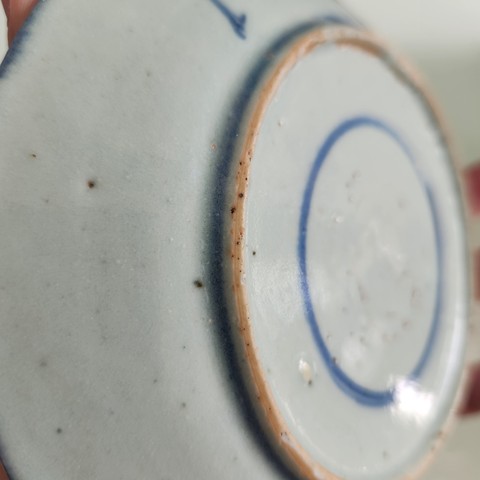 古玩陶瓷雍正青花靈芝紋盤真品鑒賞圖