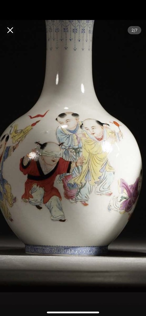 古玩陶瓷粉彩瓶真品鑒賞圖