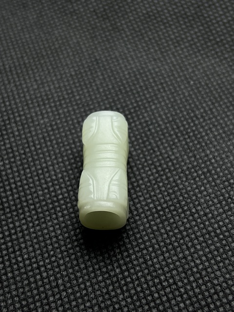 古玩玉器蟬紋玉勒真品鑒賞圖