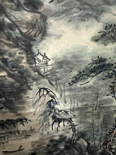 古玩字畫臨黃賓虹山水立軸真品鑒賞圖