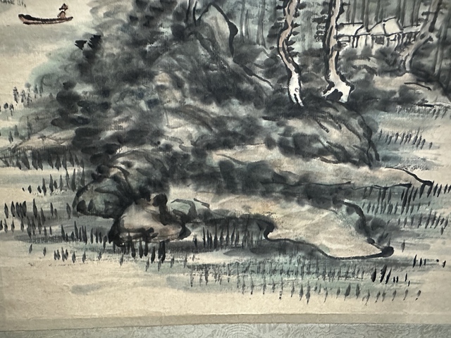 古玩字畫臨黃賓虹山水立軸真品鑒賞圖