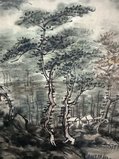 古玩字畫臨黃賓虹山水立軸真品鑒賞圖