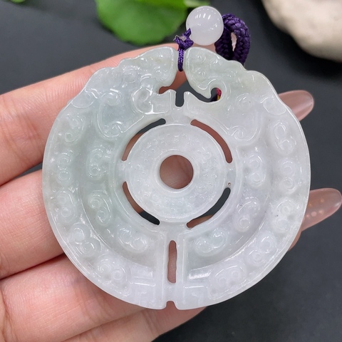 古玩玉器天然翡翠古雕玉佩(特價(jià)帶鑒定證書）拍賣，當(dāng)前價(jià)格399元