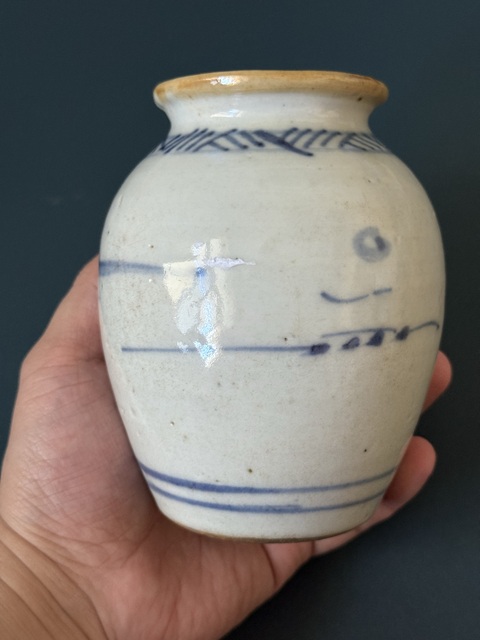 古玩陶瓷清·雍乾山水紋青花太白罐全品拍賣，當前價格1500元