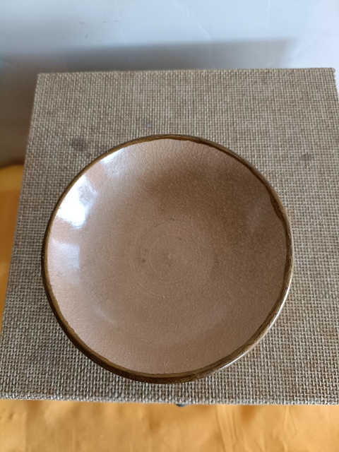 古玩陶瓷罕見宋末元初龍泉黃釉冰片紋茶盞拍賣，當前價格2980元