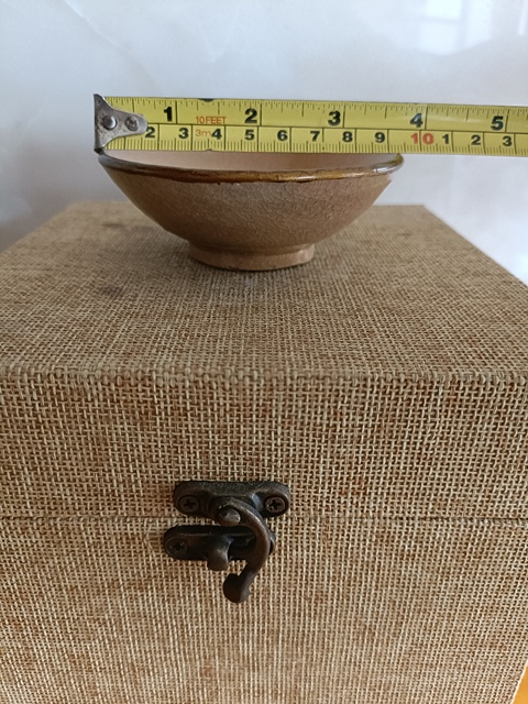 古玩陶瓷罕見宋末元初龍泉黃釉冰片紋茶盞拍賣，當前價格2980元