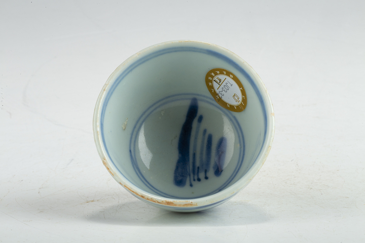 古玩陶瓷清康熙·青花山水紋杯真品鑒賞圖