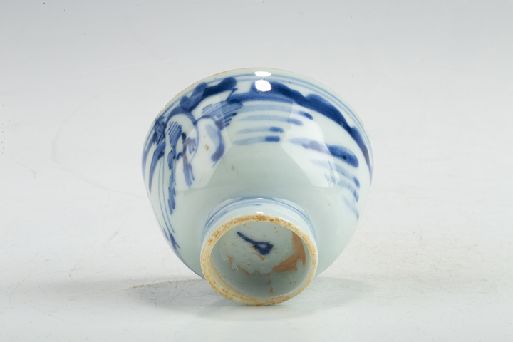 古玩陶瓷清康熙·青花山水紋杯真品鑒賞圖