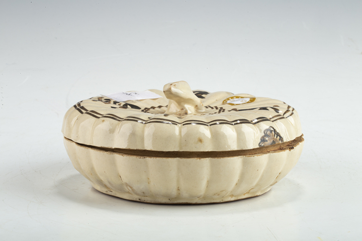 古玩陶瓷清·白釉褐彩南瓜真品鑒賞圖