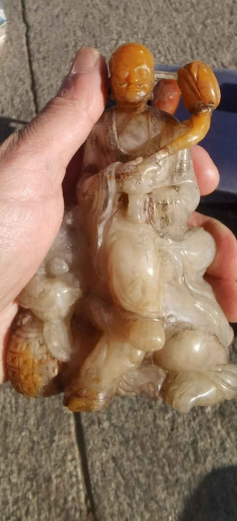 古玩雜項(xiàng)老撾石人物擺件真品鑒賞圖