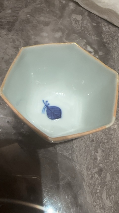 古玩陶瓷青花人物故事方杯真品鑒賞圖