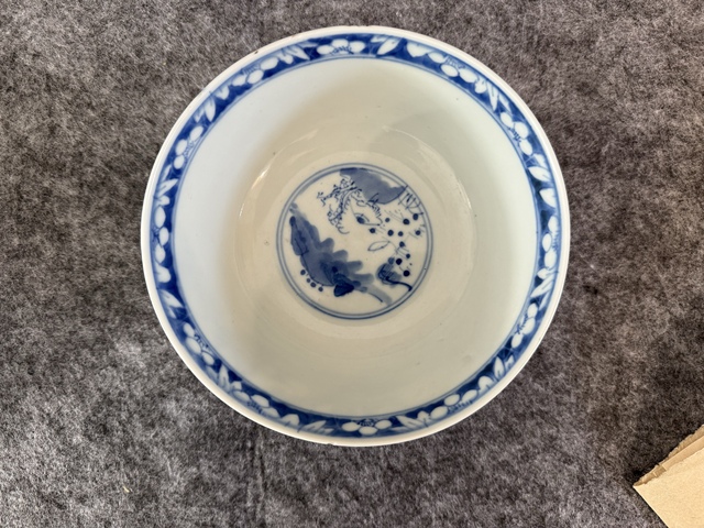 古玩陶瓷民國 青花福祿壽三星碗真品鑒賞圖