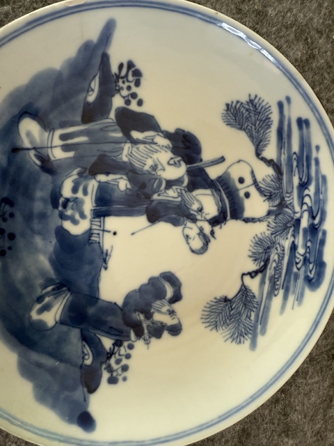 古玩陶瓷清晚期 青花福祿壽三星盤真品鑒賞圖