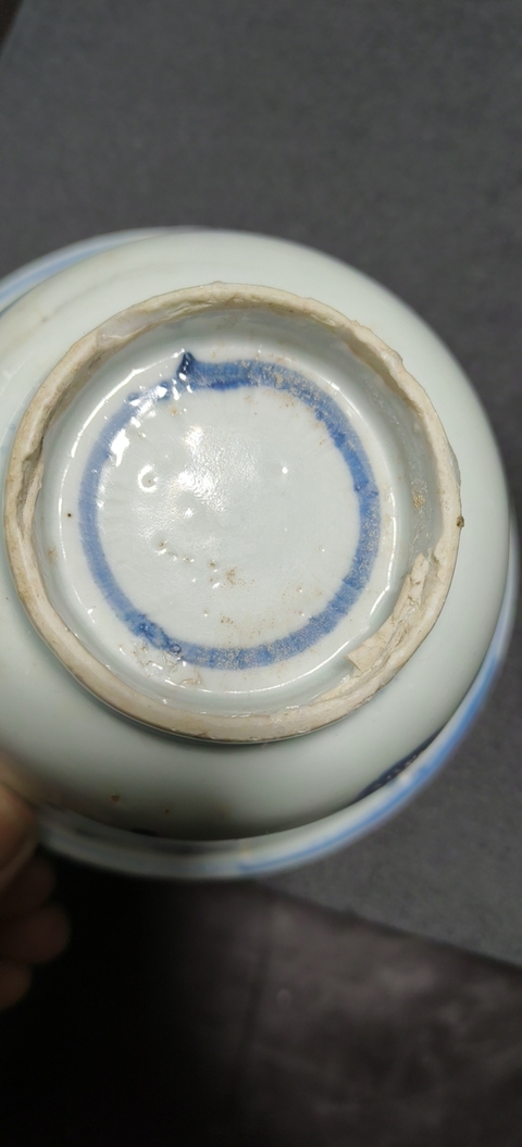 古玩陶瓷花鳥紋青花小碗真品鑒賞圖