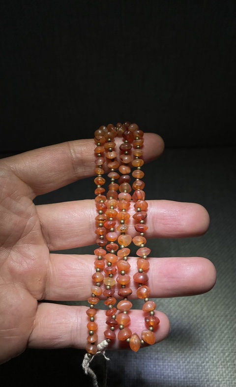 古玩玉器紅瑪瑙珠串真品鑒賞圖