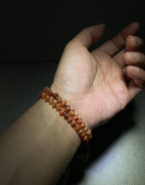 古玩玉器紅瑪瑙珠串真品鑒賞圖