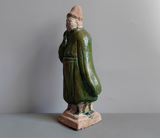 古玩陶瓷明代三彩人物站立俑拍賣，當前價格76元