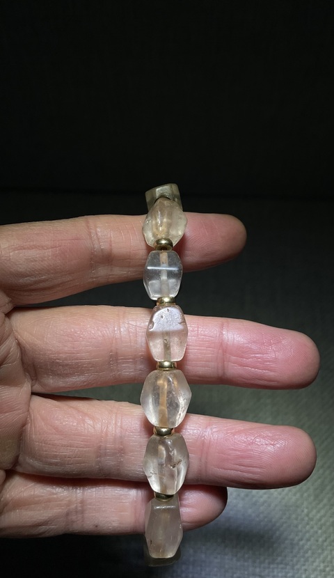 古玩玉器天然水晶珠串真品鑒賞圖