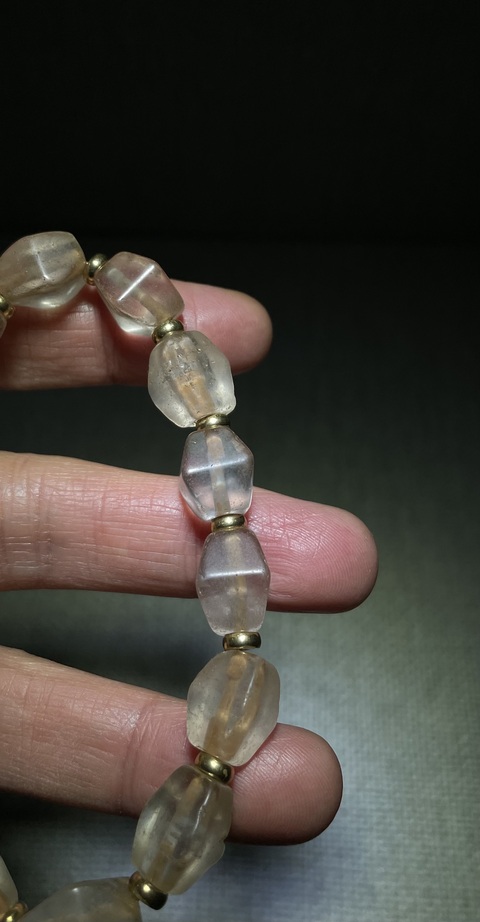 古玩玉器天然水晶珠串真品鑒賞圖