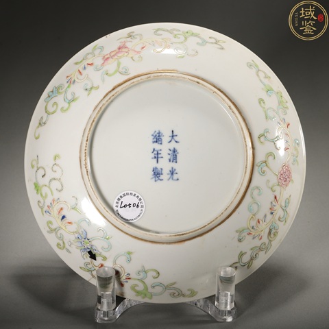 古玩陶瓷粉彩團(tuán)鳳紋臥盤真品鑒賞圖