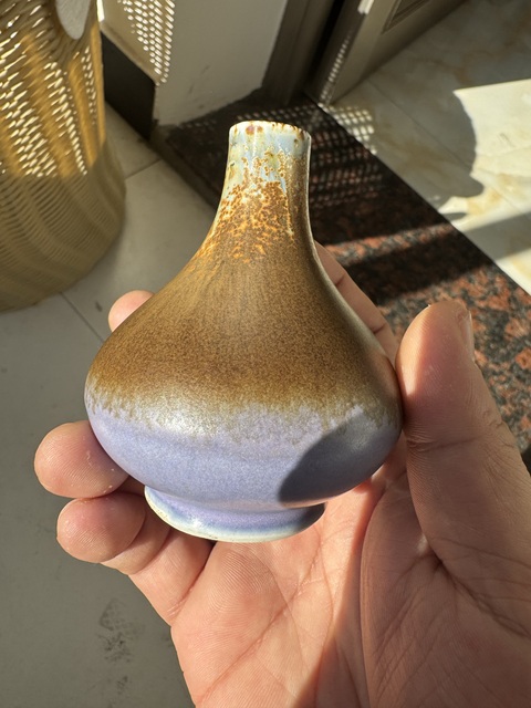 古玩陶瓷窯變釉瓶真品鑒賞圖