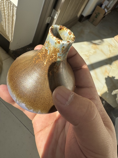 古玩陶瓷窯變釉瓶真品鑒賞圖