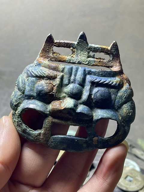 古玩銅器唐·獸面輔首真品鑒賞圖