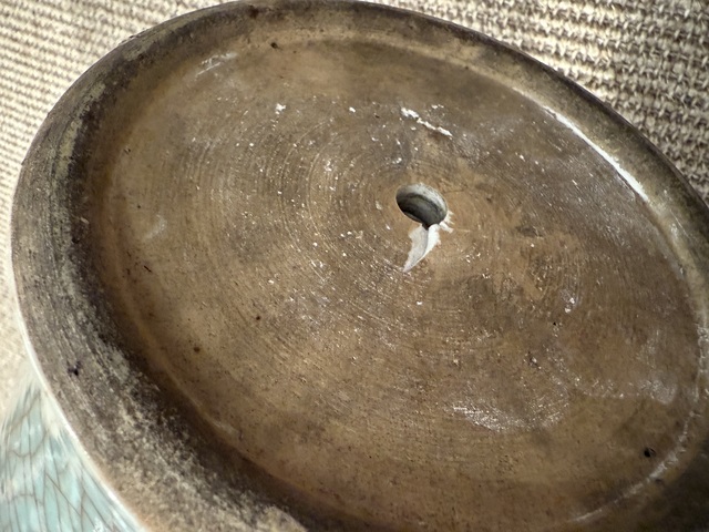 古玩陶瓷哥釉橄欖瓶真品鑒賞圖