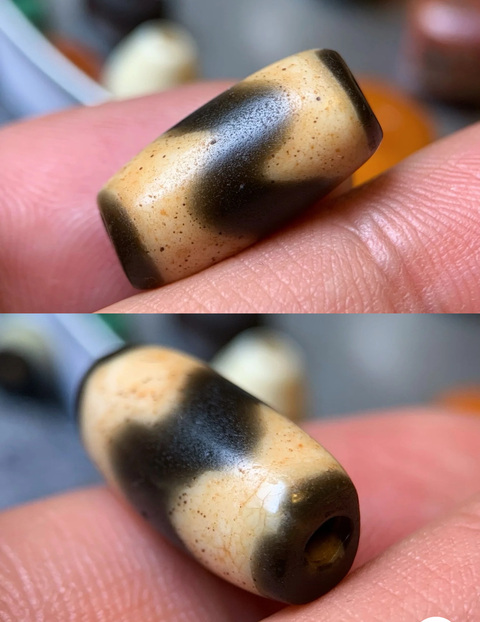 古玩玉器料器天珠真品鑒賞圖