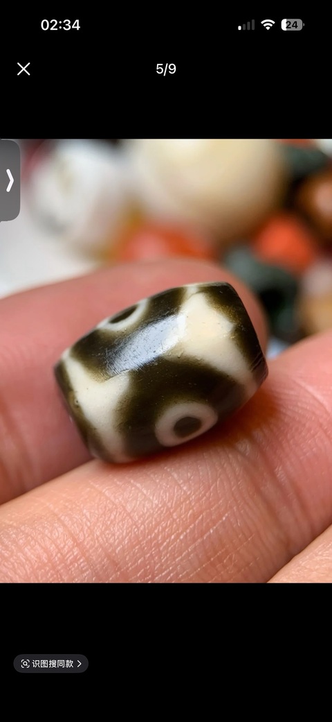 古玩玉器料器天珠真品鑒賞圖