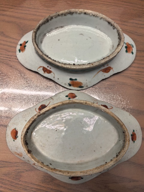 古玩陶瓷粉彩壽桃花卉海棠貢盤真品鑒賞圖